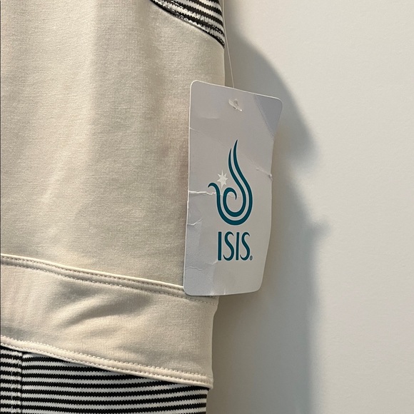 Isis Gray and Cream Striped Dress - Picture 3 of 7